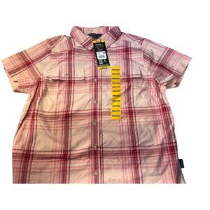 Eddie Bauer Women's Plaid Button- Short Sleeve Moisture Wicking Adventure Shirt